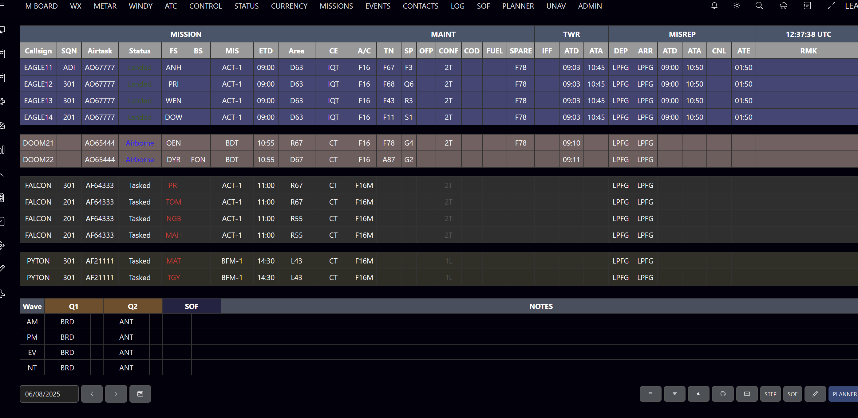 Mission board detailed view